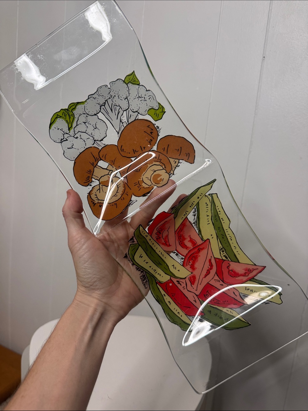 Vintage Elaine vegetable serving tray dish glass